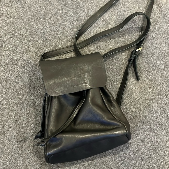Tiny Black Leather Backpack - Picture 1 of 5